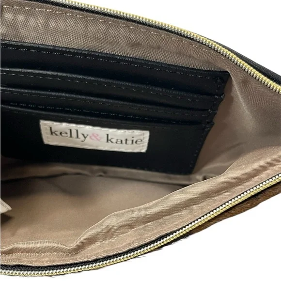 Kelly & Katie Leopard Print Calf Hair Crossbody Bag Wristlet Clutch - Picture 9 of 12